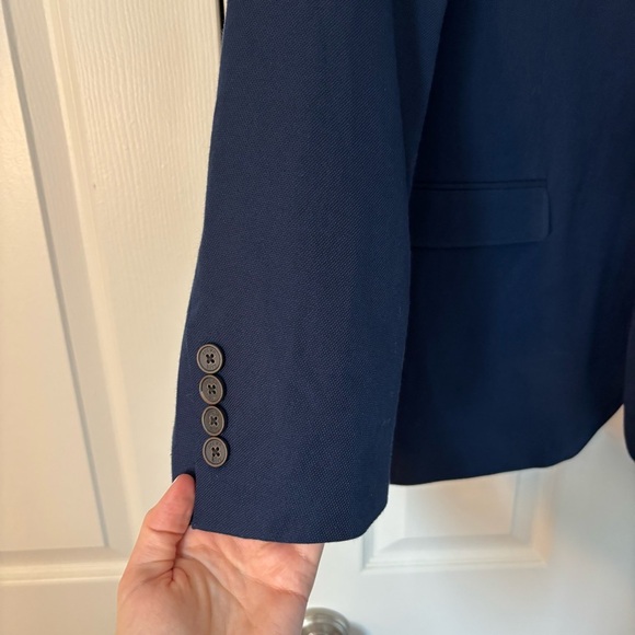 Crown and Ivy Mens Navy Cotton Blazer Sport Coat Jacket 48R Preppy Classic Event - Picture 3 of 7